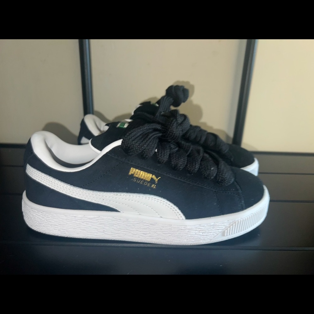 PUMA Suede XL Black and White Sneakers